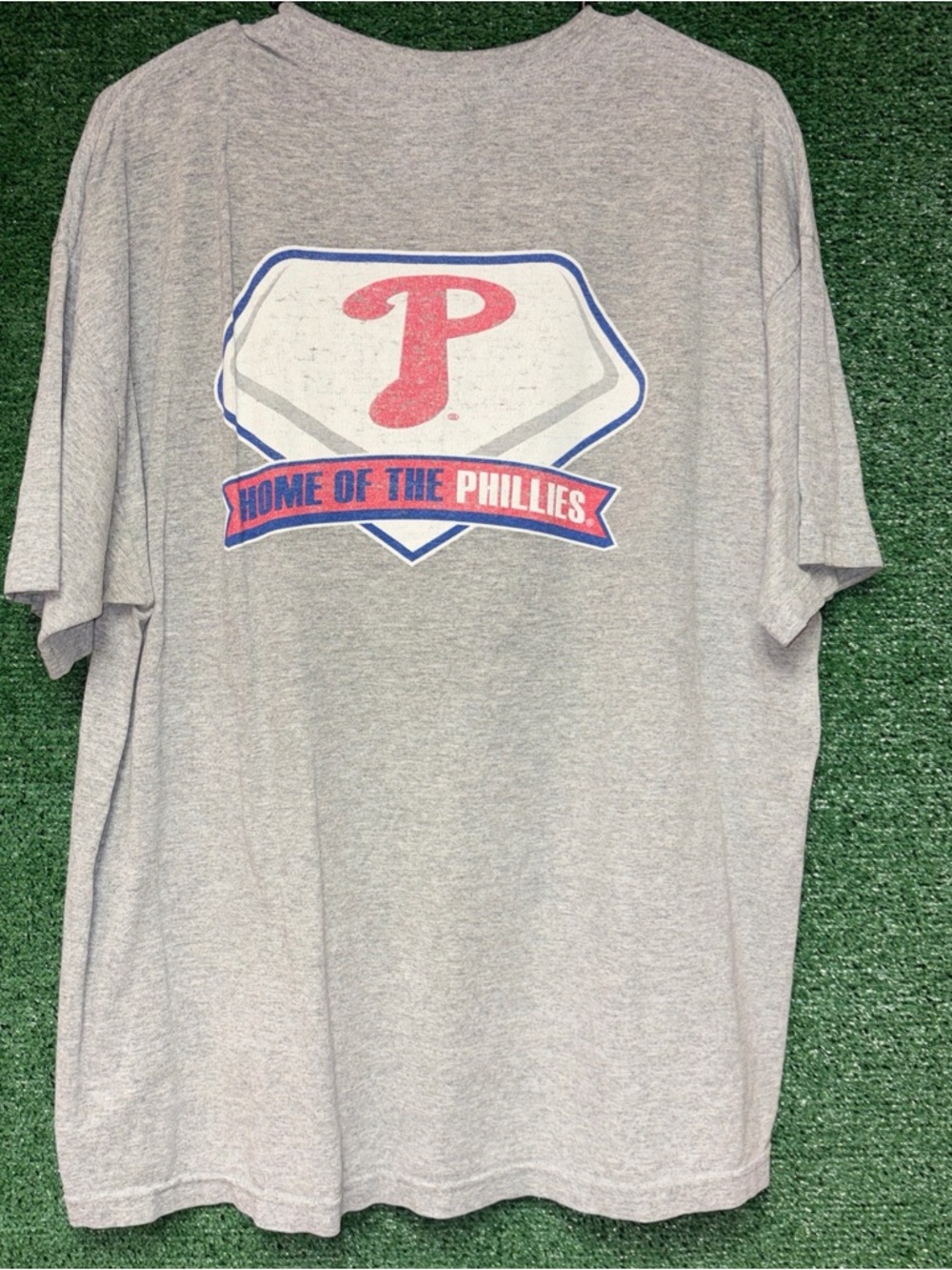 vintage Y2K Philadelphia Phillies Nike Center Check DISTRESSED Shirt L MLB PA - Picture 4 of 5